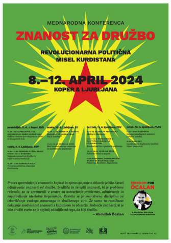 Konferenca Znanost za družbo -  Revolucionarna politična misel Kurdistana – 8.-12.4.2024